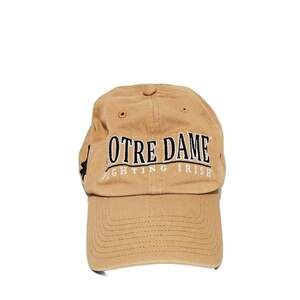 Notre Dame Fighting Irish Baseball Cap, Khaki Tan, Embroidered Logo Hat